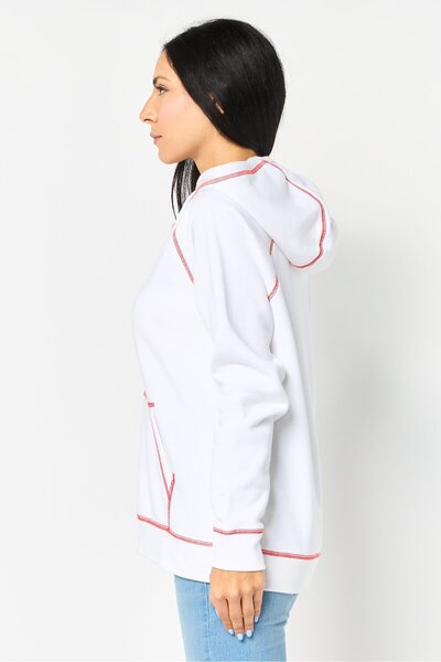 Vans Women Embroidered Logo Long Sleeve Hoodies, White