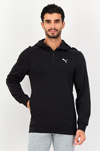 Puma Men Sportswear Fit Long Sleeve Outdoor Half Zip Sweatshirt, Black