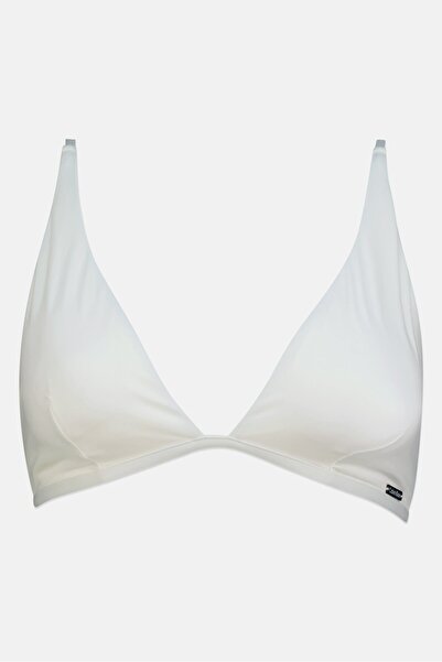 Calvin Klein Women Brand Logo Padded Triangle Bikini Top, White