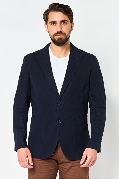 Tommy Hilfiger Men Regular Fit Solid Casual Blazer, Navy