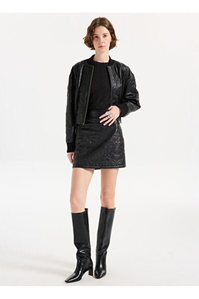 HUGO Yüksek Bel Siyah Kadın Kısa Etek 50542332