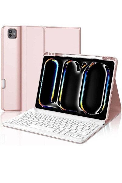 HYX iPad Pro 11 inch Case with Keyboard (M4) 2024, Pink
