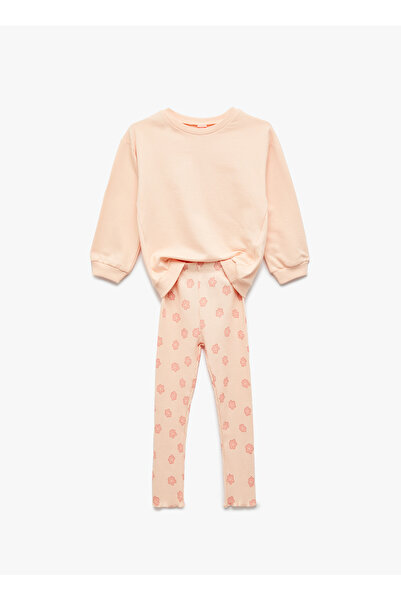 Koton Desenli Pembe Kız Çocuk Eşofman Takımı 6WMG10042AK