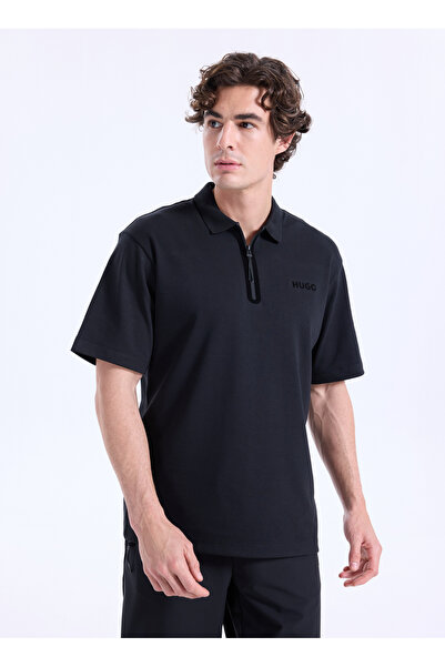 HUGO Düz Siyah Erkek Polo T-Shirt 50542313_Dubilo