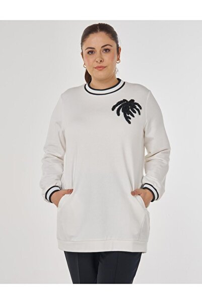 Kayra Φούτερ Scuba με ρίγες αντίθεσης εκρού