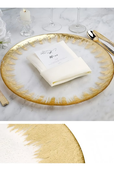 NIHAO 6 Piece Glass Plates Set,- Includes 6*13 inch , Dinnerware Sets, 33 cm