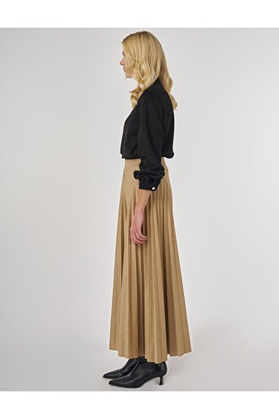 KYR Πλισέ φούστα από σουέτ Σκούρο βιζόν