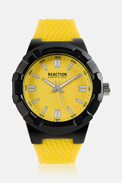 Kenneth Cole Reaction Men KRWGM7008005 Silicone Analog Watch 48 mm, Yellow