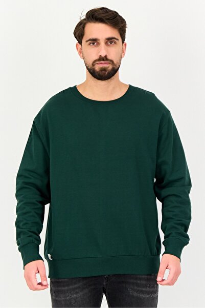 Kangol Men Ribbed Neck Solid Long Sleeves Sweatshirt, Green