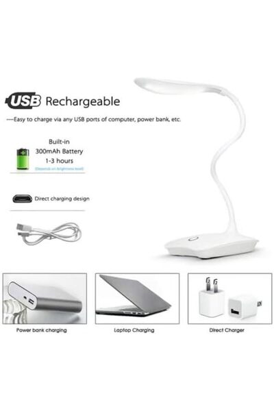 Bukela Led Table Light Rechargeable Touch Desk Lamp Eye Protection Reading White