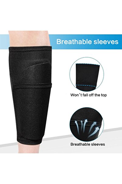 Bukela Soccer Shin Guards for Kids Youth Leg Compression Sleeve EVA Cushion Protection