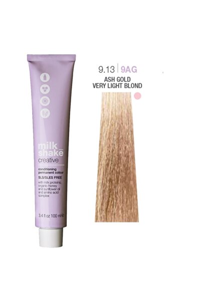 OEM Milk Shake, Creative, SLS/SLES-Free, Permanent Hair Dye, 9.139AG Ash Gold Very Light Blond, 100 ml