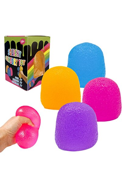 Lullaxx Soft sensory squeeze toy with super strong squeezing power, suitable for children 3.7 inches (blue)