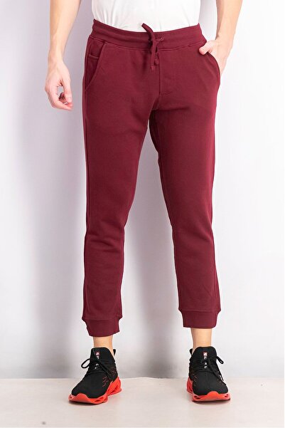Weatherproof Men Slim Fit Training Sweatpants, Burgundy