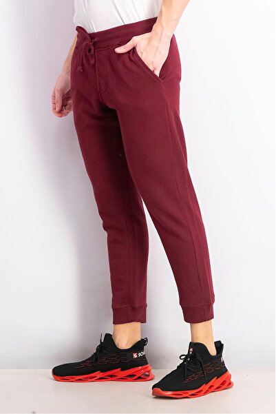 Weatherproof Men Slim Fit Training Sweatpants, Burgundy