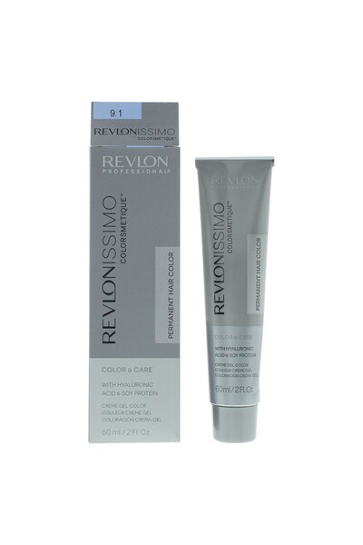 OEM Revlon, Revlonissimo Colorsmetique, Hyaluronic Acid, Permanent Hair Dye, 9.1 Very Light Ash Blonde,