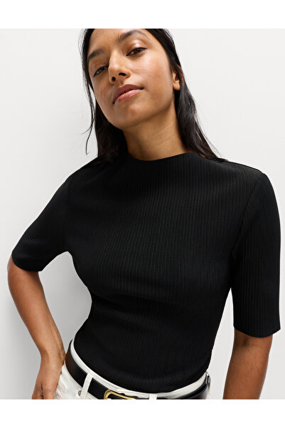 Marks & Spencer Pliseli Yuvarlak Yaka Bluz