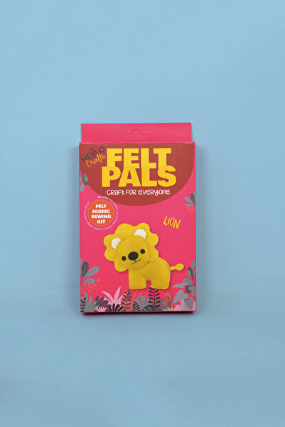 Hello مجموعة خياطة اللباد على شكل أسد باللغتين التركية والإنجليزية (فليت بالز...