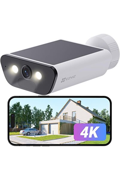 EZVIZ كاميرا مراقبة خارجية لاسلكية تعمل بالطاقة الشمسية CB5 بدقة 4K، مزودة بل...