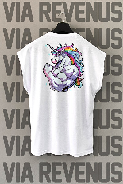 Vordevia Unicorn Gym Back Štampano Sportska majica bez rukava 100% pamuk