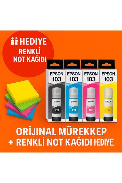 EPSON 103 L5290,l3266,l3260,l3256,l3251,l3250,l3211 4 Renk Mürekkep Takımı 65ml