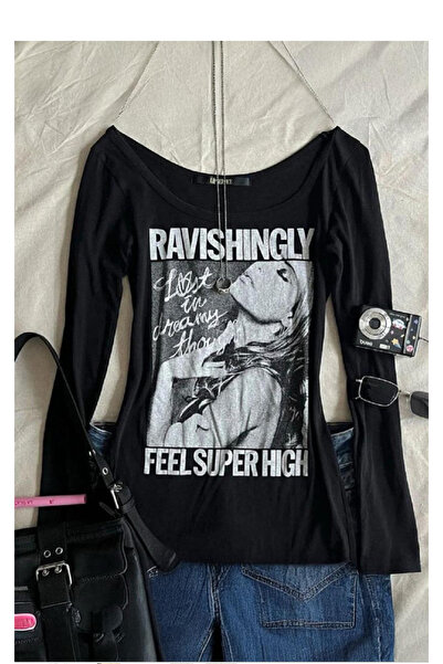 Köstebek Εκπληκτική μπλούζα με μακρυμάνικο γιακά Madonna