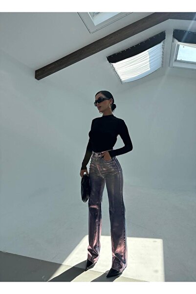 GAMZE ALPTEKİN Τζιν παντελόνι Varaklı Palazzo