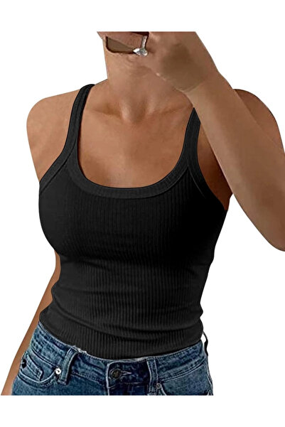 OEM Women's top, elastic, fitted, simple Black XL