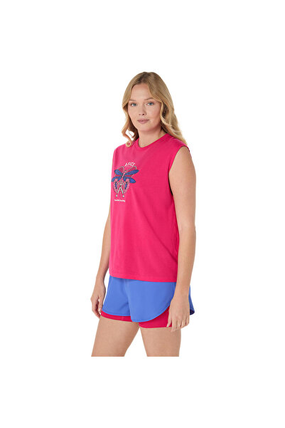 Asics GAME SEASONAL GRAPHIC TOP Kadın Red Tshirt 2042A393-600