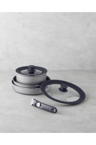 English Home Clickease 6 Piece Premium Cookware Set 20-24-26 cm Gray