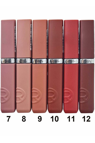 ROSE BERRYY ملمع شفاه مطفي روز بيري، 6 قطع، متعدد الألوان