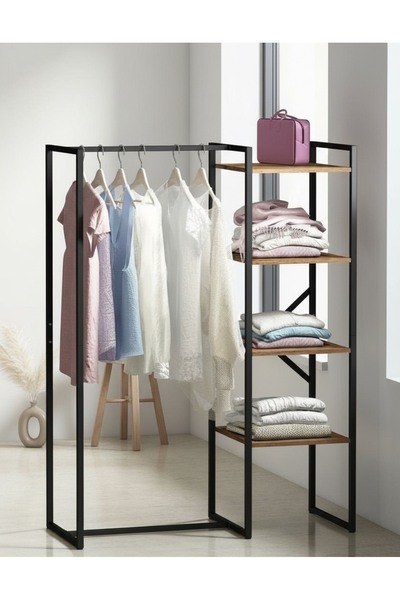 Furnivo Elbise Dolabı ,Konfeksiyon Askısı Metal Askılık , Atlantik Çam, Açık ...