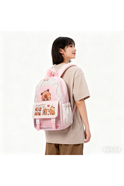 Generic Capibara Children's Cute Student Backpack Large Capacity Lightweight Spinal Protection