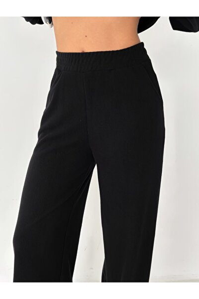 Gugus Women's Selani̇k Stand-Up Collar Zippered Knitted Fabric Bottom/Top Set