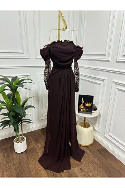 leen fashion Women's chiffon dress with sleeves