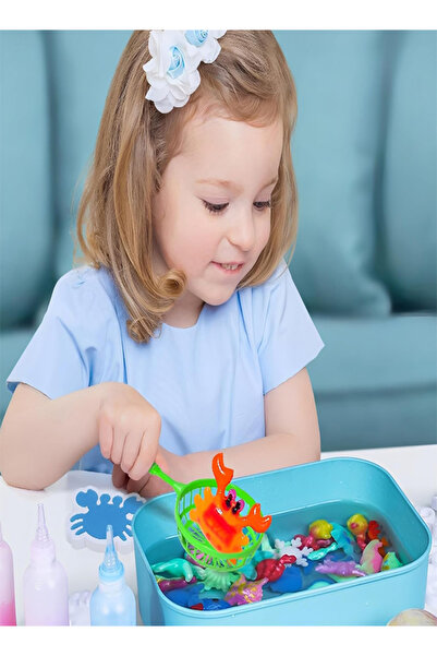 RAWAID Magic Water Elf Beads Toy Set, DIY Jelly Sea Animal Kit with Box, 6 Colors & 8 Molds Sensory Play