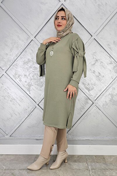 PYS KADIN TAŞ VE KOLYE DETAYLI TESETTÜR TUNİK