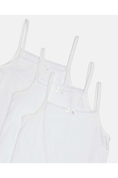 REDTAG Senior Girls White Basic Vest Set (Pack Of 3)