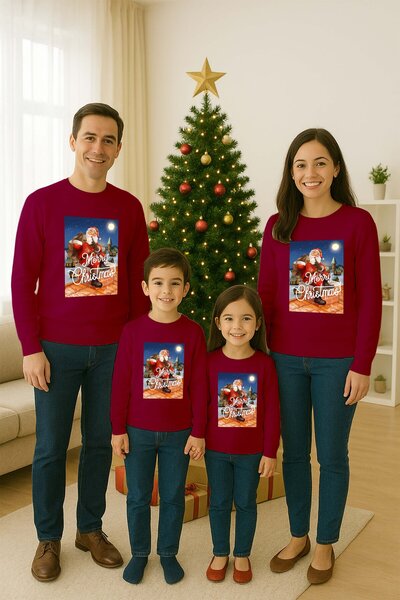 SEDİRLİ Unisex La mulți ani Anul Nou cu imprimeu pentru adulți și copii Swea ...