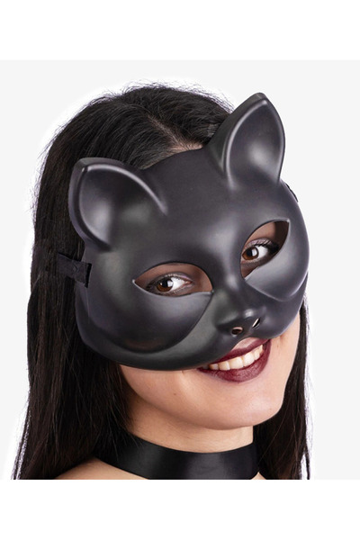 Marsilyan Black Color Luxury Cat Mask 12X13 cm Ilkel-Rsitdk4