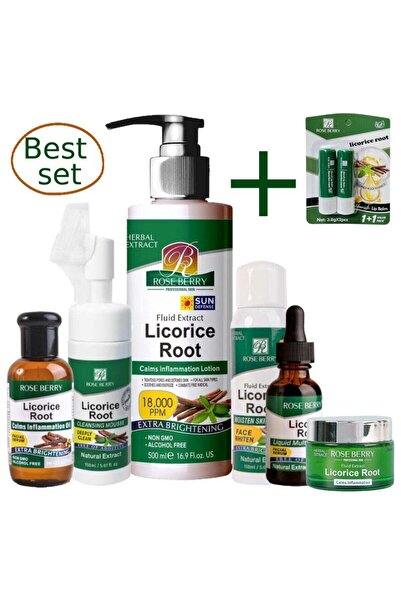 roseberry Rose Berry Licorice Extract Skincare Set - Brightening and Intensiv...