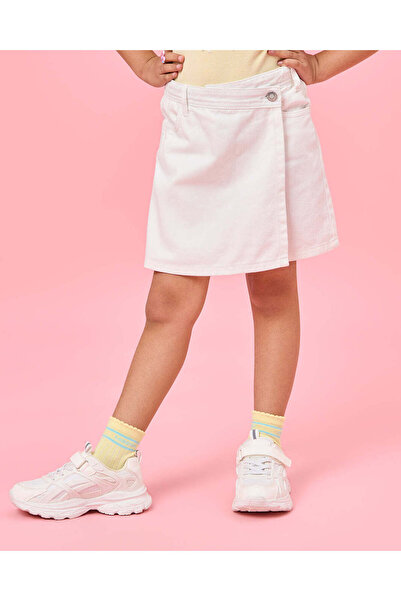 REDTAG Girls White Denim Skort