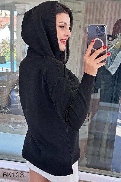 İnce Topuk Hooded Knitwear Blouse 6K123