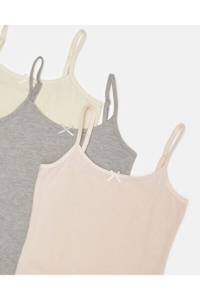 REDTAG Girls Assorted Plain Basic Vest Set (Pack Of 3)