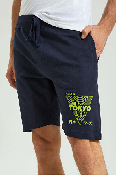 REDTAG Navy Elasticated Waist Short