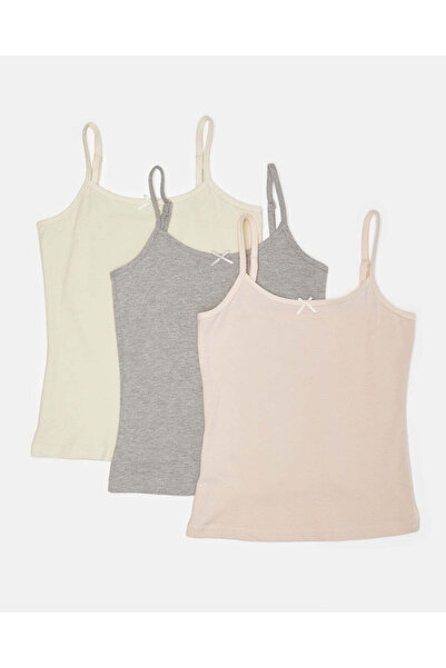 REDTAG Girls Assorted Plain Basic Vest Set (Pack Of 3)