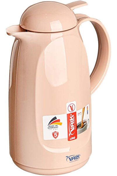 Valk ترموس تفريغ مع غطاء دفع، زجاج مزدوج الجدار، 1 لتر، موكا