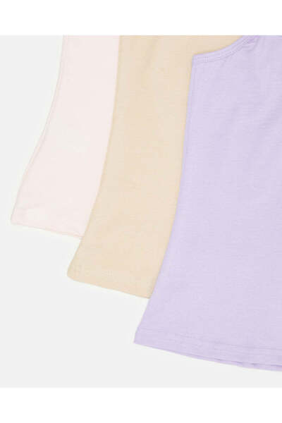 REDTAG Girls Assorted Plain Basic Vest Set (Pack Of 3)