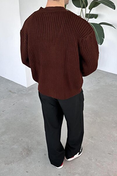 HAFKAGİYİM Brown Knit Detail Knitwear Cardigan