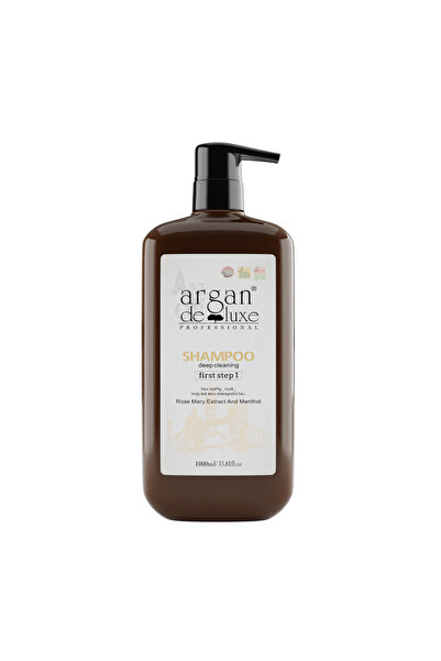 argan de luxe علاج أرغان ديلوكس لفرد وتنعيم الشعر - الخطوة 1: شامبو، 1000 مل